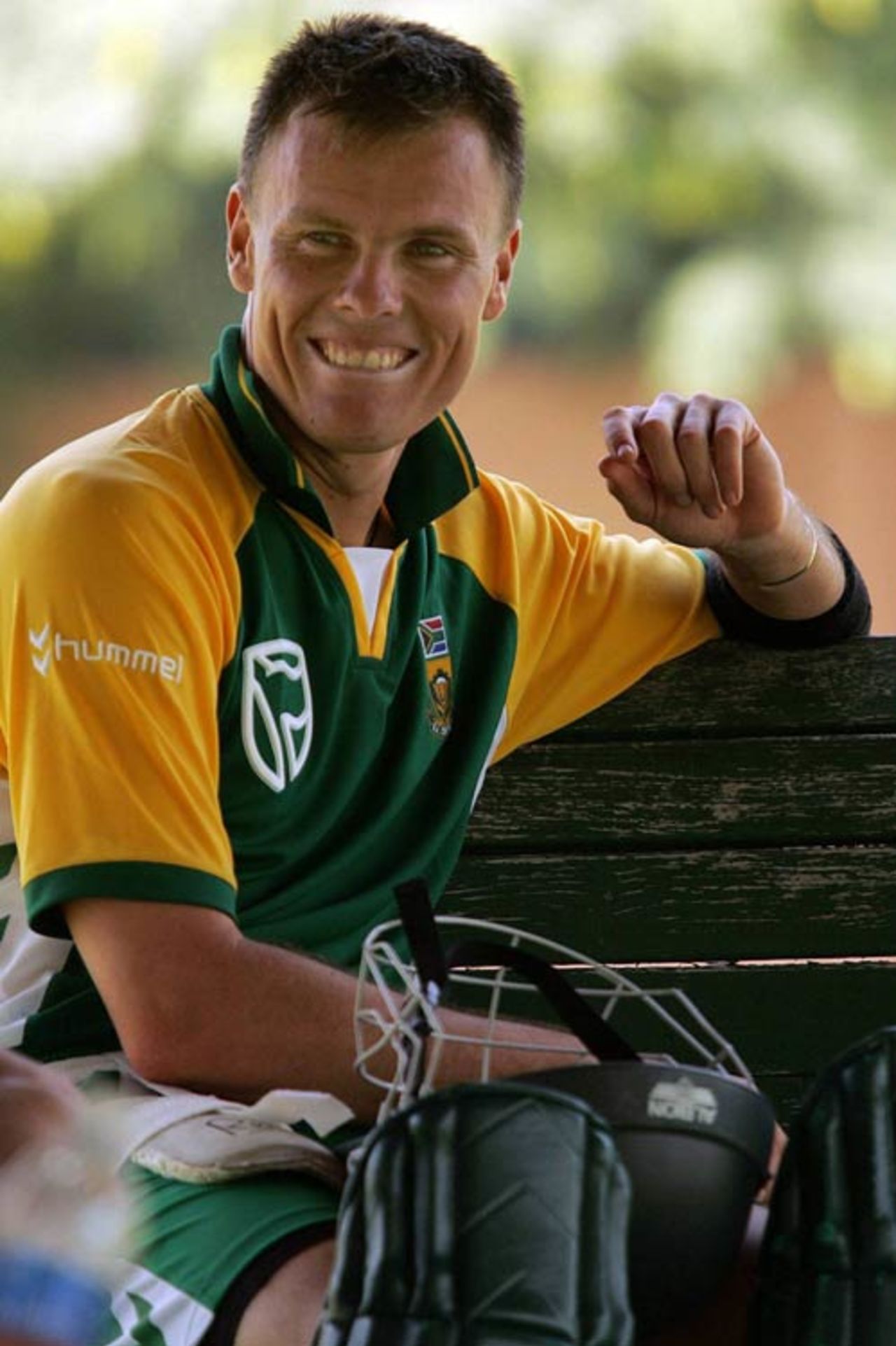 Johan Botha in a relaxed mood during a nets session, Lahore, October 15, 2007