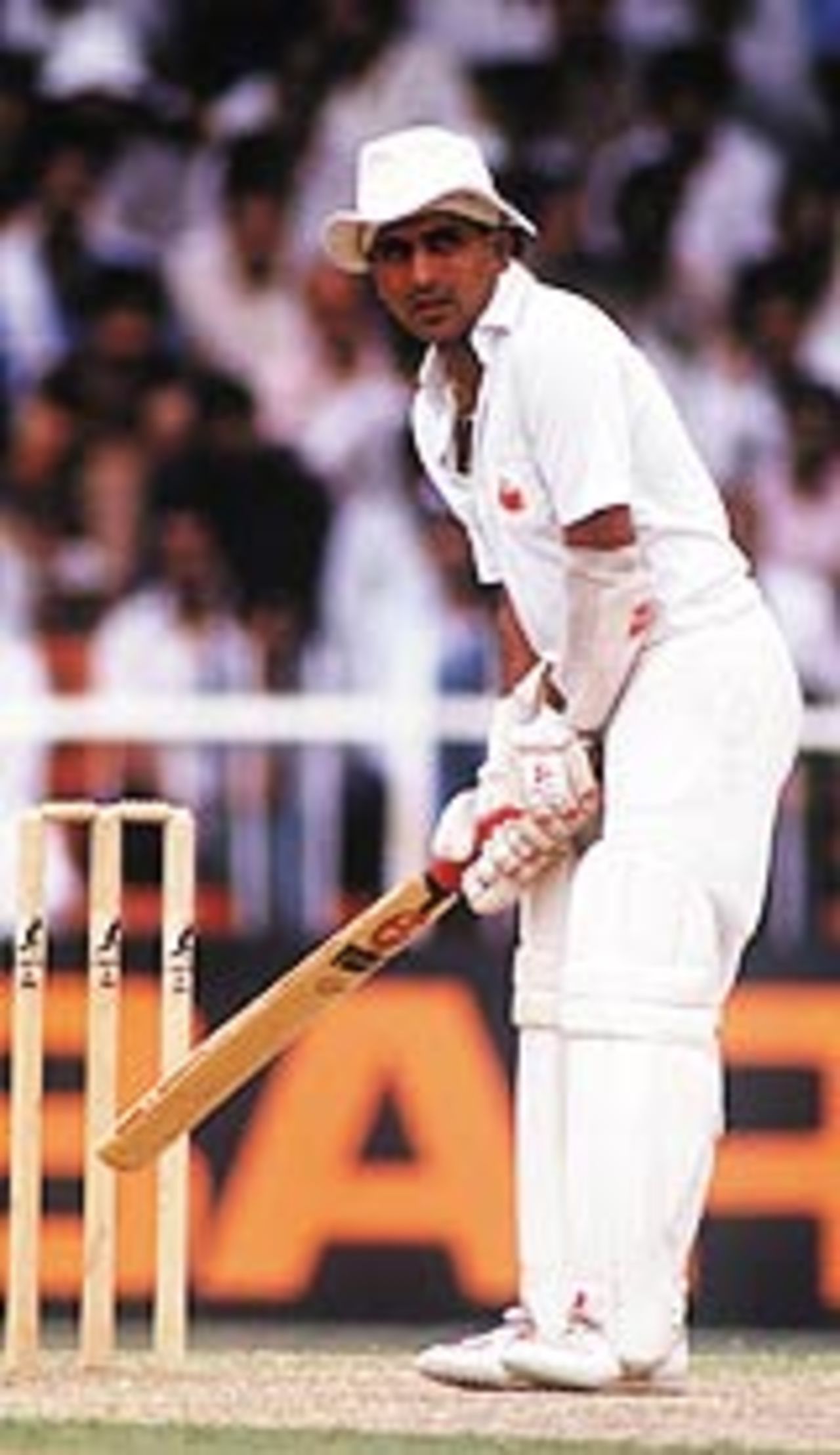 Sunil Gavaskar takes his stance, January 1, 1987