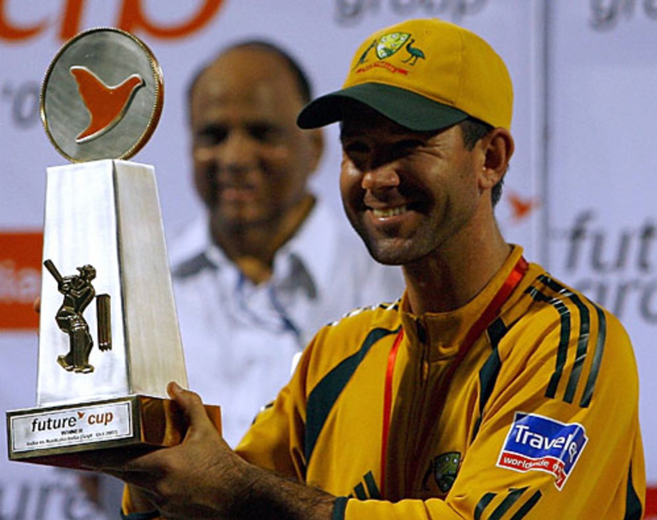 Ricky Ponting with the trophy, India v Australia, 7th ODI, Mumbai, October 17, 2007