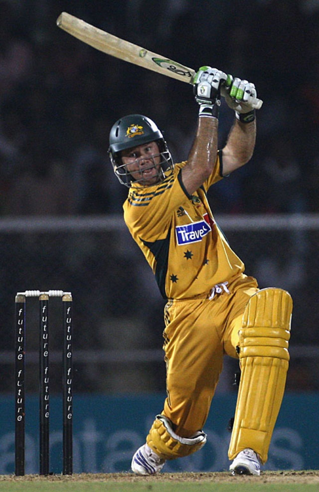 Ricky Ponting drives powerfully through cover, India v Australia, Twenty20 international, Mumbai, October 20, 2007