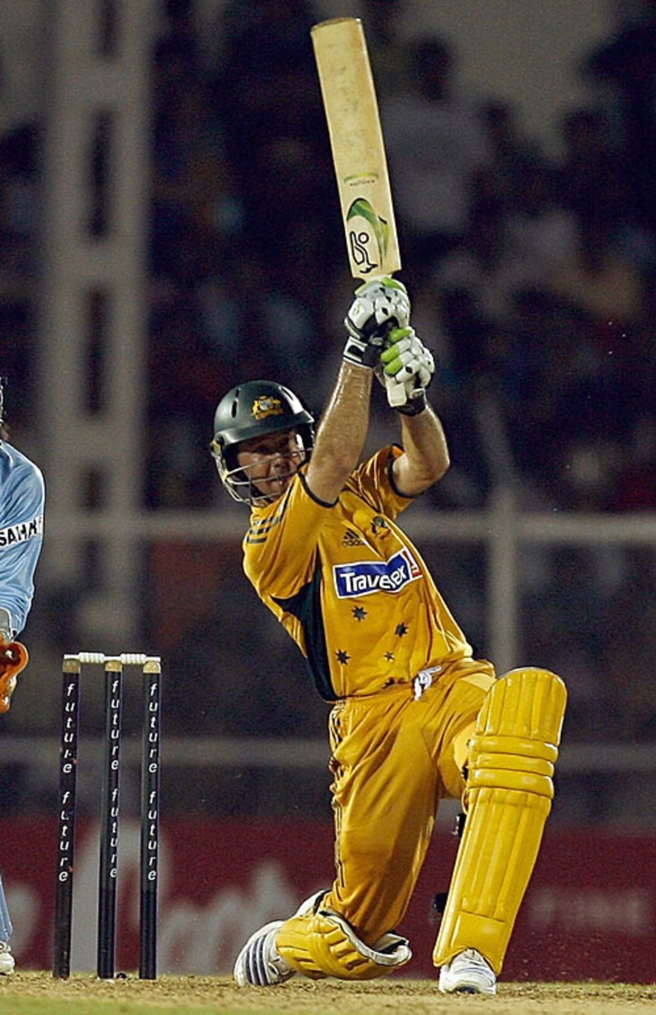 Ricky Ponting drives down the ground, India v Australia, Twenty20 international, Mumbai, October 20, 2007