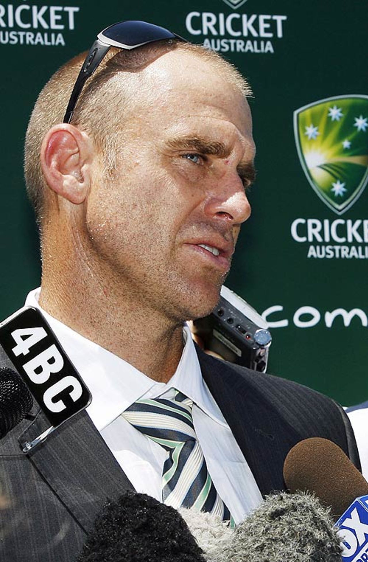 Matthew Hayden speaks to the media, Brisbane, October 23, 2007
