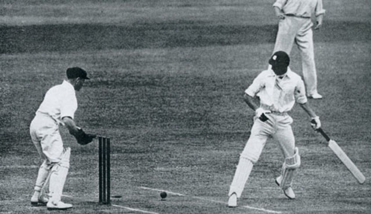 The Nawab of Pataudi is bowled shortly after completing his maiden Test hundred, Australia v England, SCG, 1st Test,  December 6, 1932