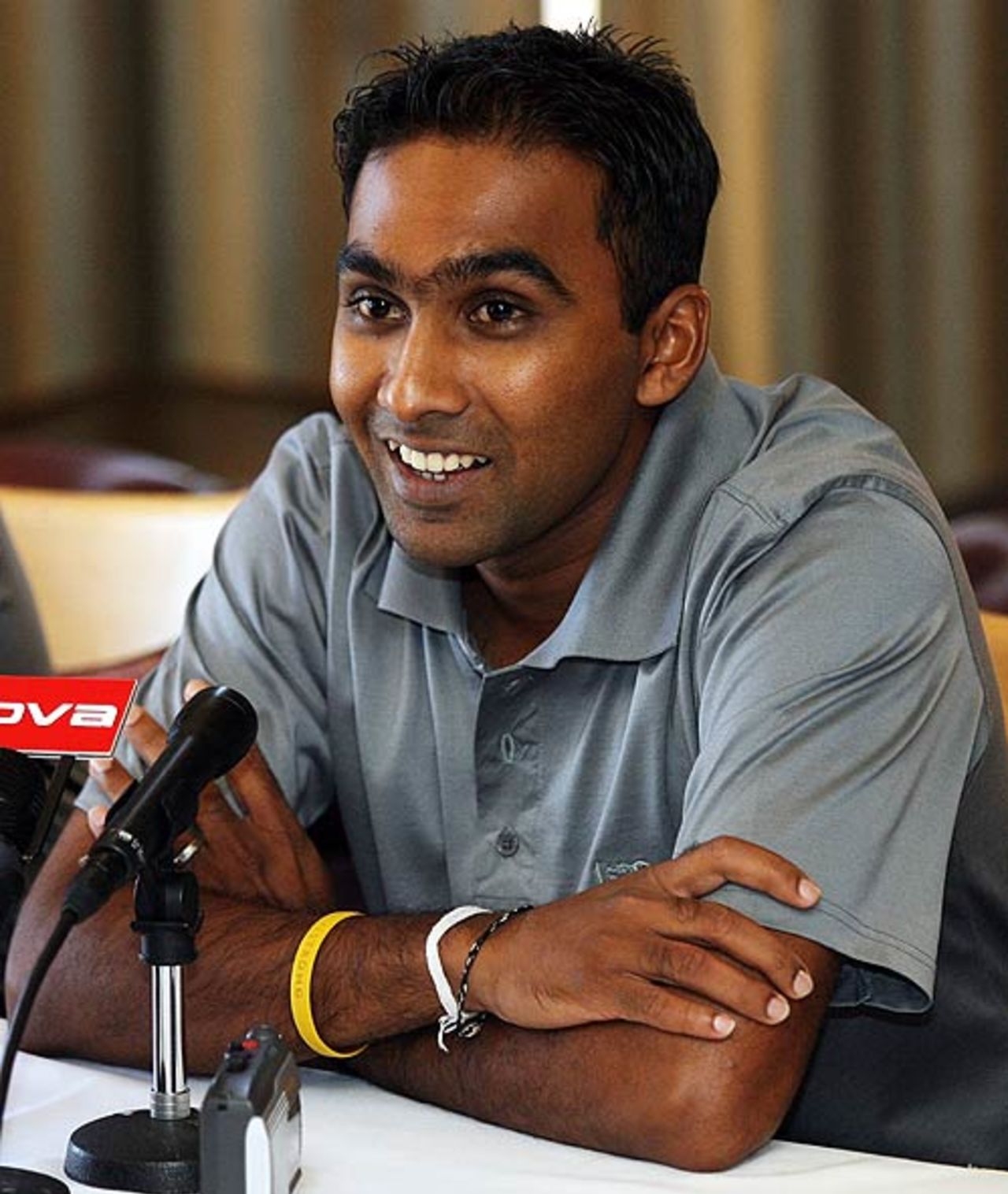 Mahela Jayawardene answers questions as Sri Lanka arrive in Australia for the two-Test series, Adelaide, October 24, 2007