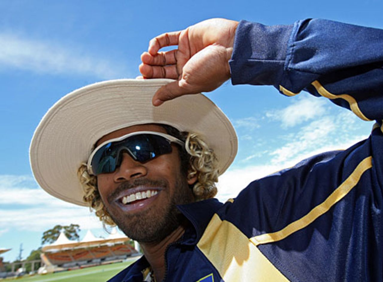 Lasith Malinga during practice at the Adelaide Oval ahead of a warm-up match against a Chairman's XI, Adelaide, October 25, 2007