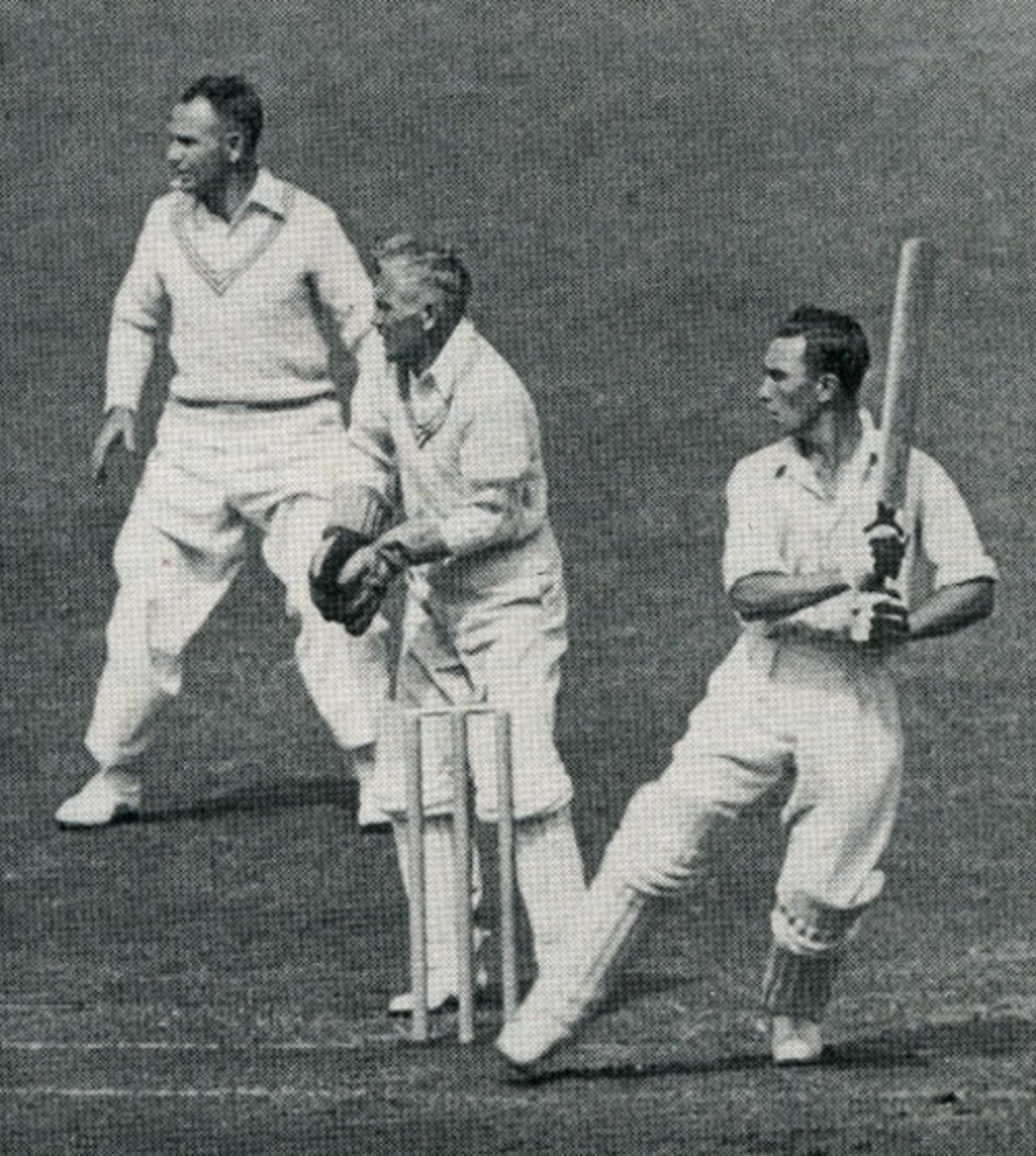 Denis Compton on his way to a hundred on debut, England v New Zealand, 3rd Test, The Oval, August 17, 1937