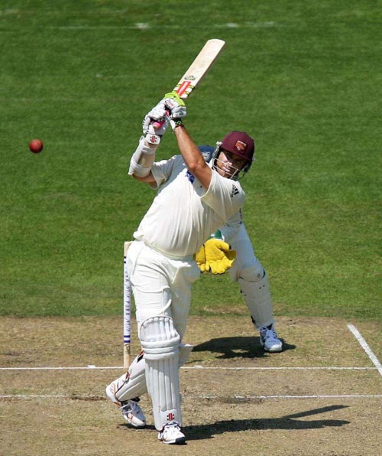 Matthew Hayden powers the ball to the long-on boundary, New South Wales v Queensland, Pura Cup, Sydney, 2nd day, October 27, 2007 

