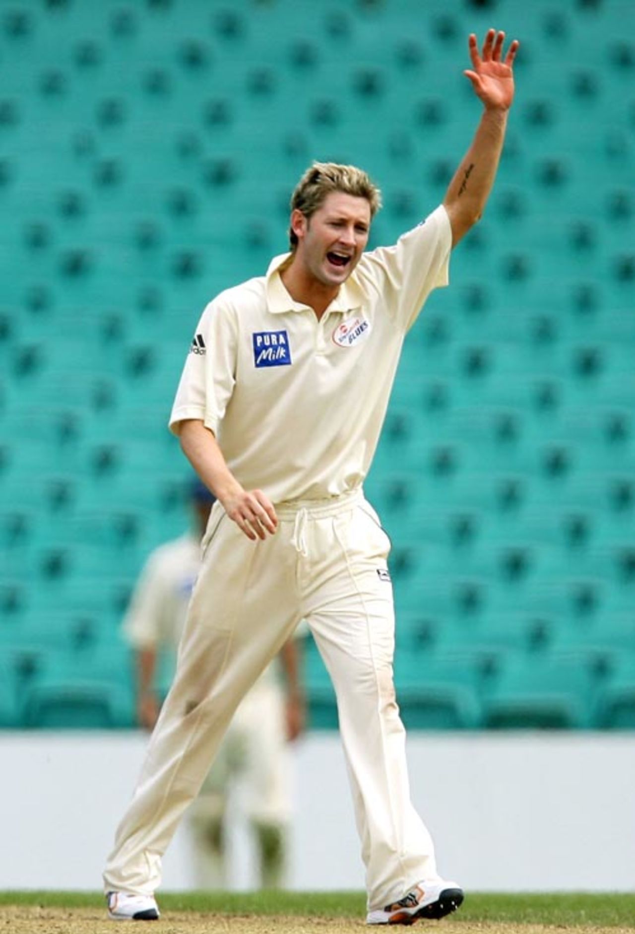 Michael Clarke is elated after dismissing Mitchell Johnson, New South Wales v Queensland, Pura Cup, Sydney, 2nd day, October 27, 2007