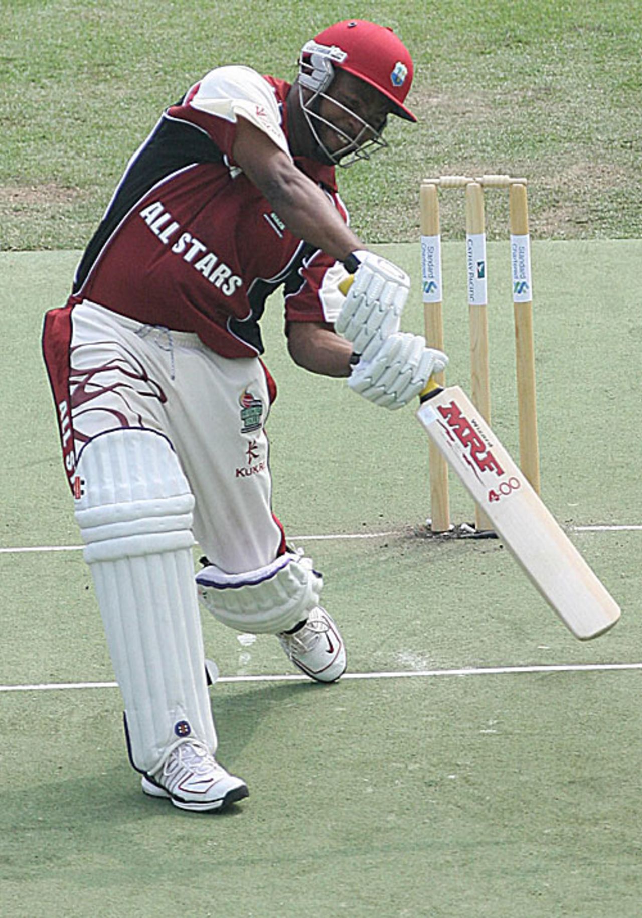Brian Lara hammers one through the covers during the Hong Kong Cricket Sixes, Kowloon Cricket Club, October 28, 2007