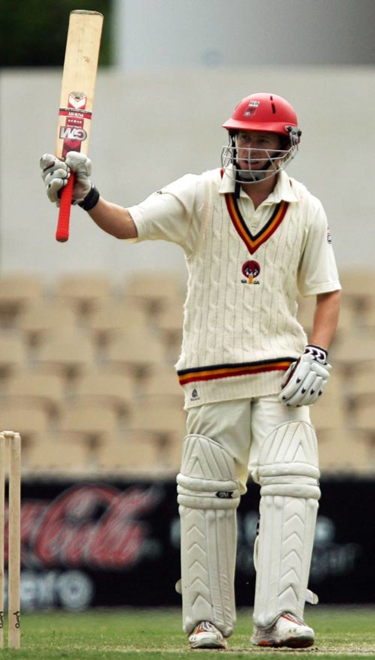 Tom Plant gets to his century, Cricket Australia Chairman's XI v Sri Lankans, 3rd day, Adelaide, October 29, 2007