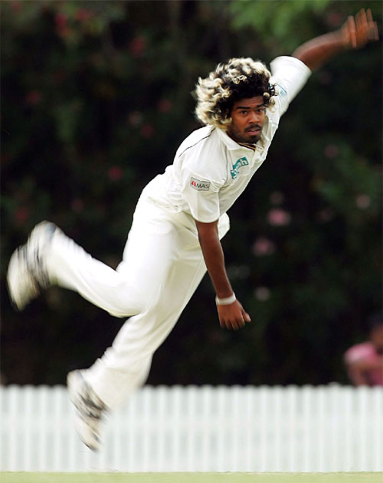 Lasith Malinga was soon in the wickets on the first day, Queensland v Sri Lankans, 3rd day, Brisbane, November 2, 2007