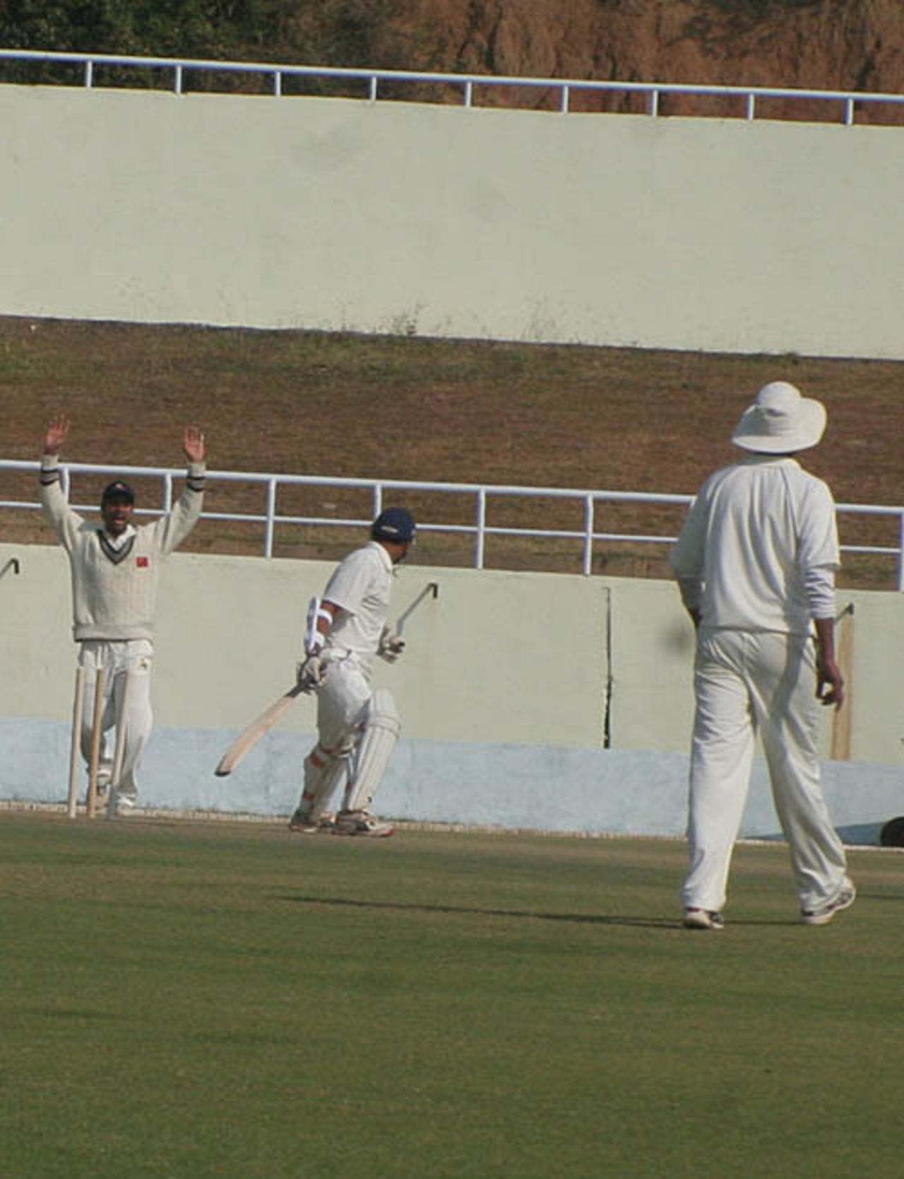 Sagar Jogiyani looks back at his stumps after he was bowled by Himachal Pradesh's Vikramjeet Malik, Himachal Pradesh v Saurashtra, Ranji Trophy Super League, Group A, 1st round, 1st day, Dharamsala, November 3, 2007