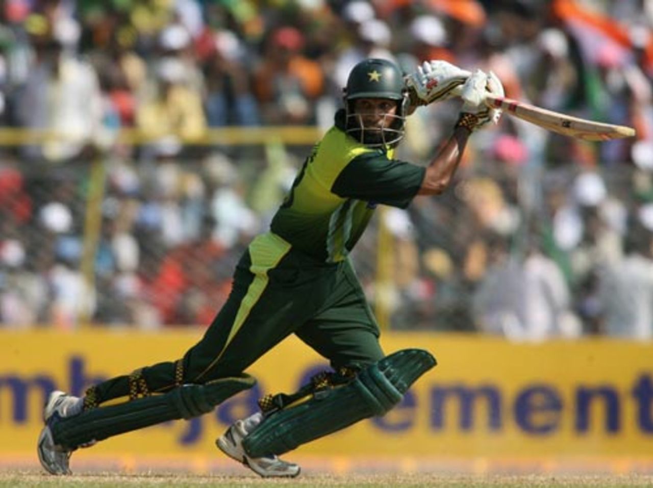 Mohammad Yousuf creams one through the off side, India v Pakistan, 1st ODI, Guwahati, November 5, 2007