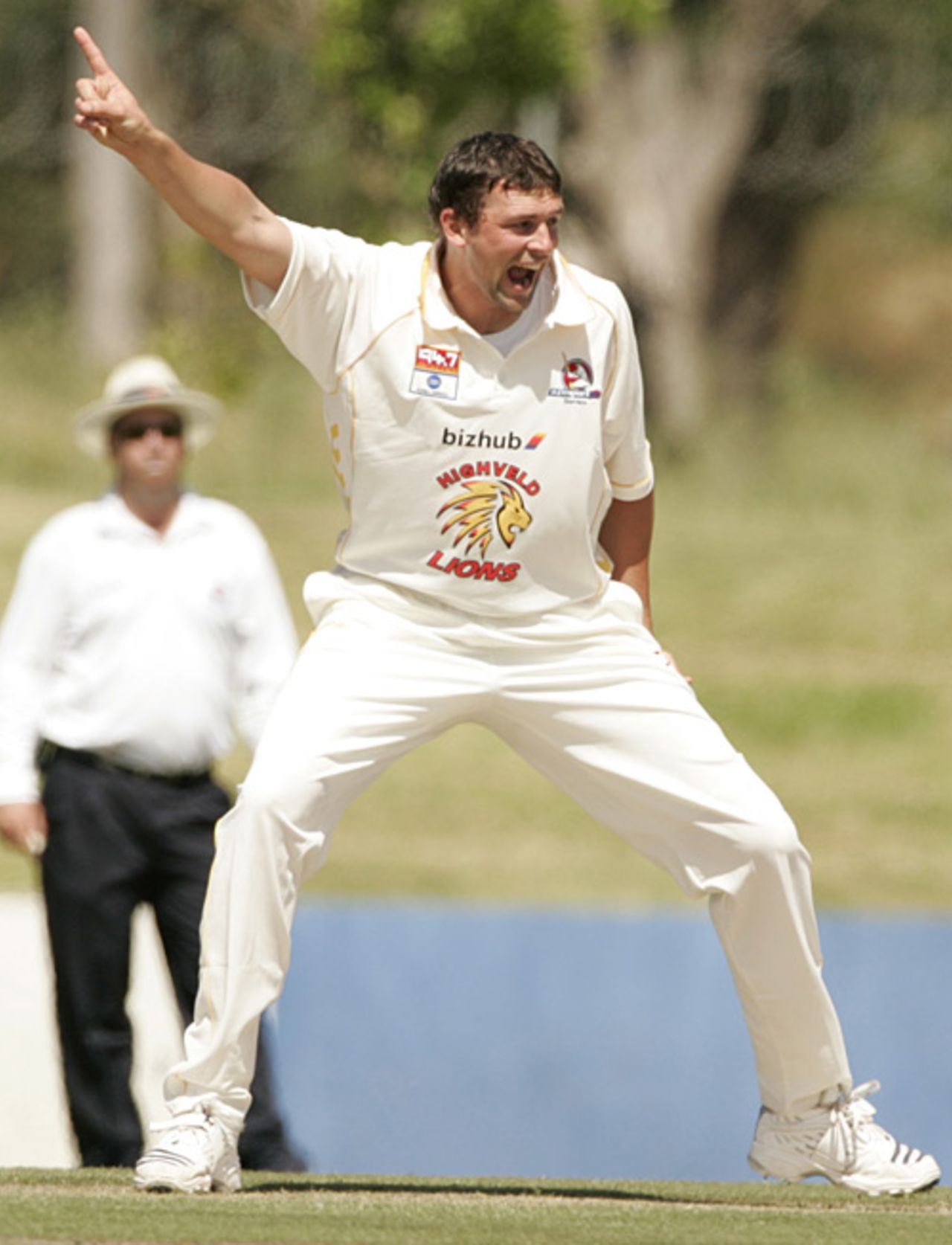 Steve Harmison appeals for an early wicket, playing for the Lions side in South Africa, Cape Cobras v Lions, SuperSport Series, Paarl, November 8, 2007