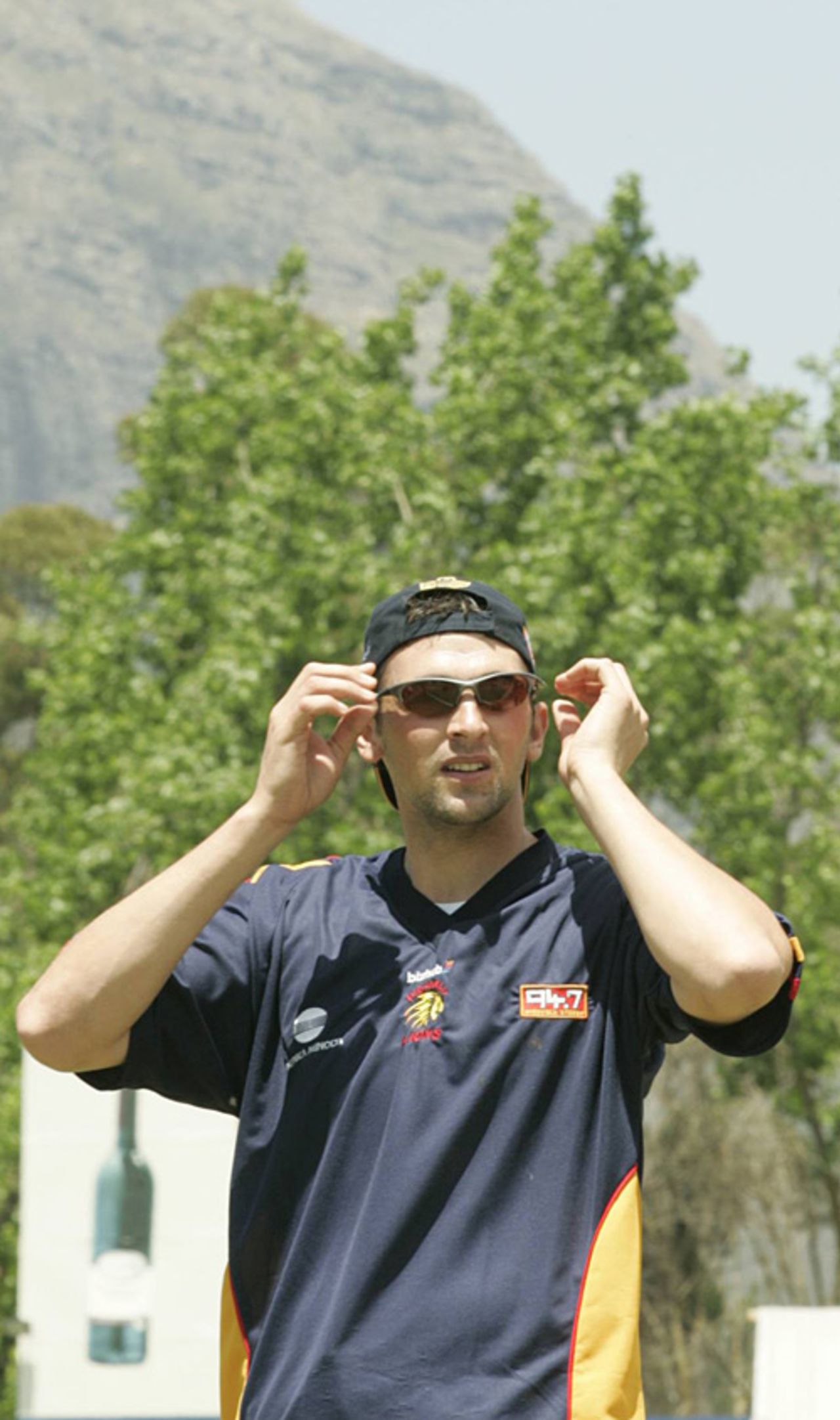 Steve Harmison adjusts to the South African sun ahead of his first game for the Lions, Cape Cobras v Lions, SuperSport Series, Paarl, November 8, 2007