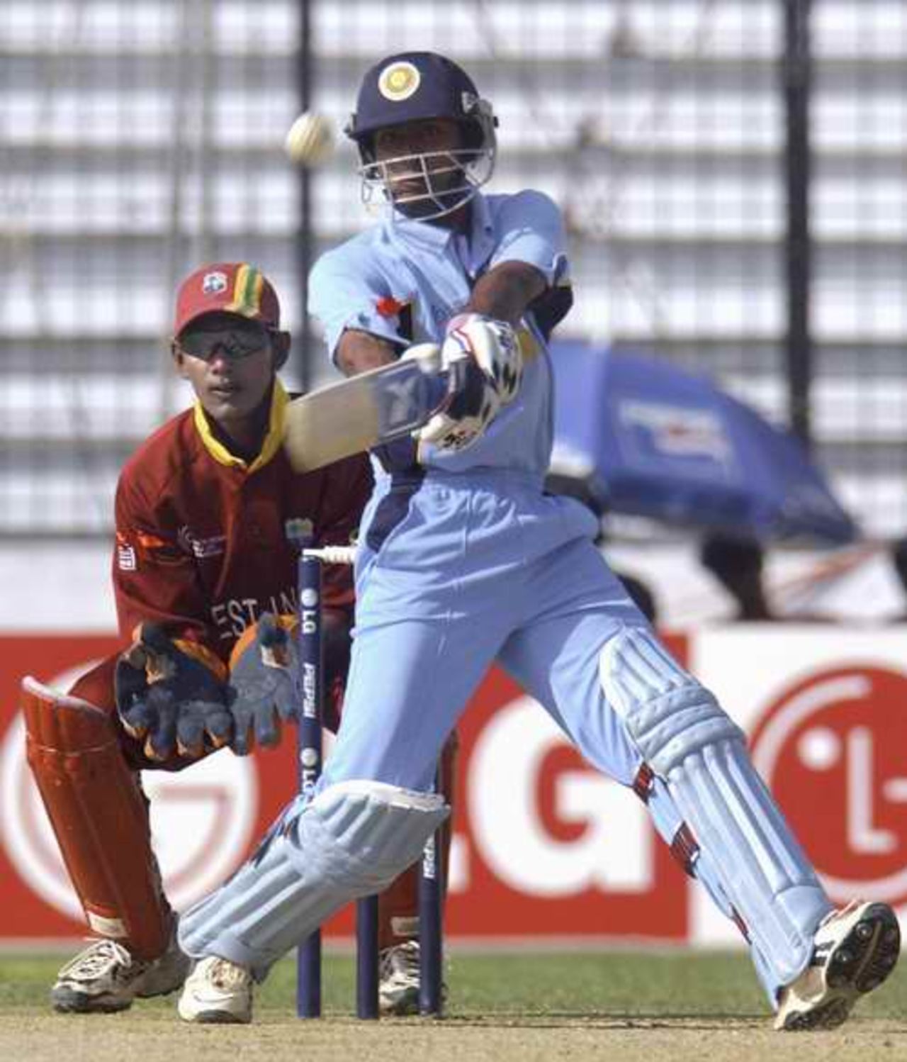 India's U19 captain Ambati Rayudu hits out against West Indies, Dhaka, February 24, 2004