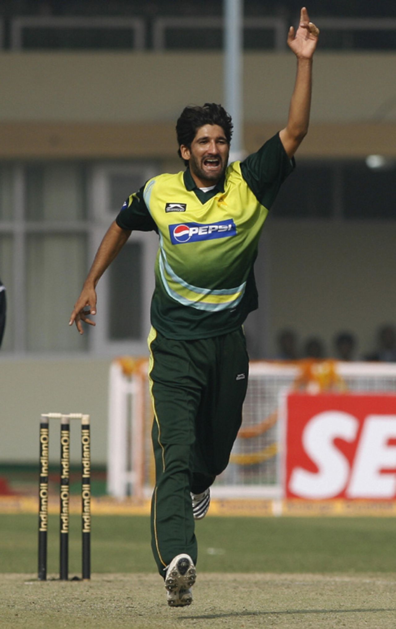 Sohail Tanvir celebrates after dismissing Sachin Tendulkar, India v Pakistan, 3rd ODI, Kanpur, November 11, 2007