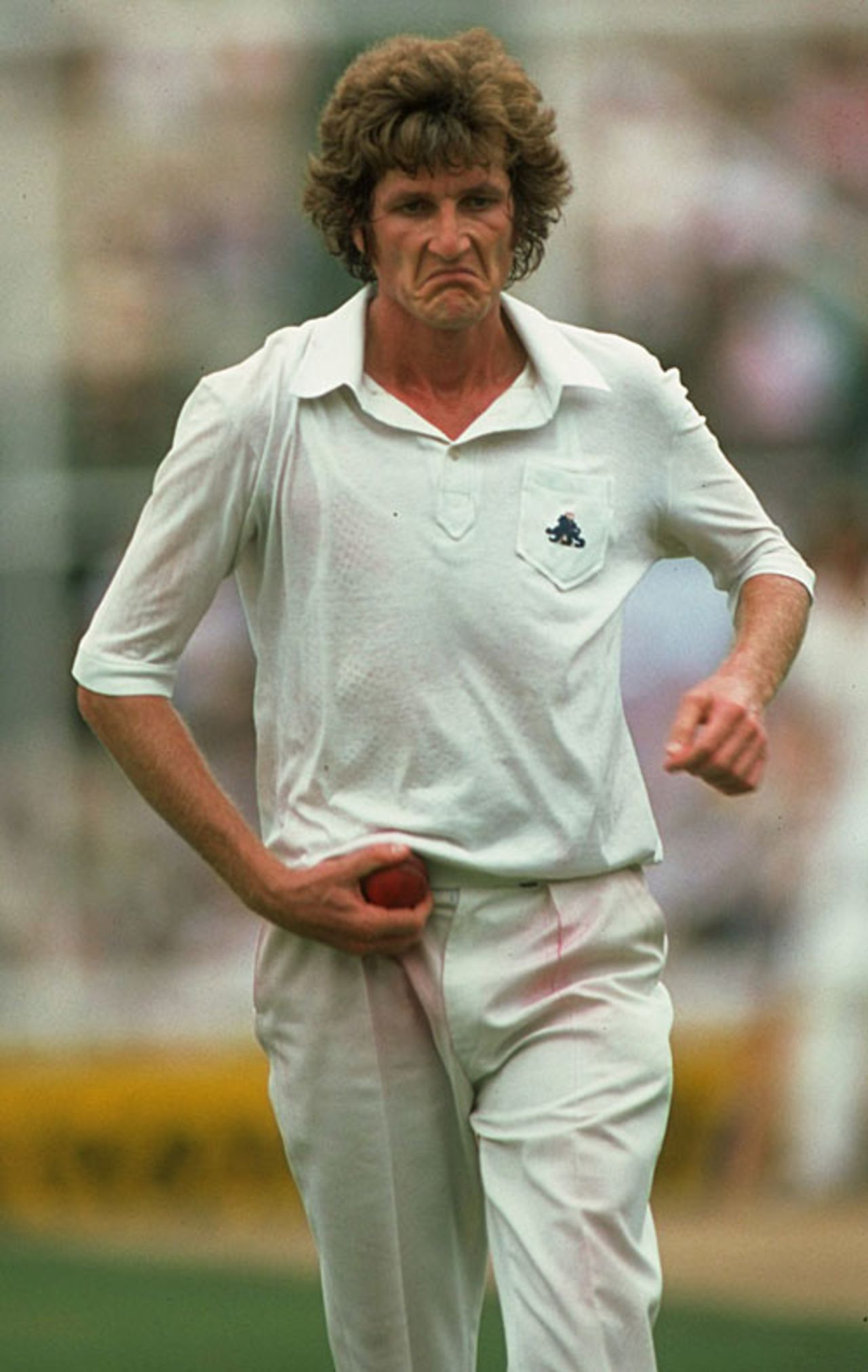 Bob Willis walks back to his mark with a confused look on his face, Australia v England, 5th Test, Sydney, January 7, 1983