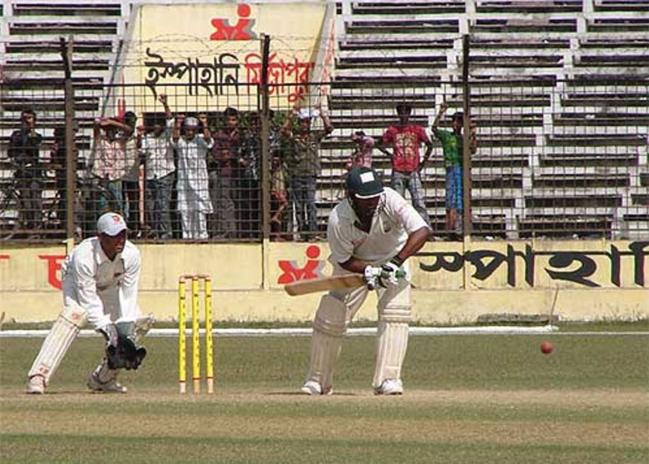 Arafat Salahuddin looks to drive the ball, Barisal v Sylhet, National Cricket League, Fatullah, 4th day, November 13, 2007