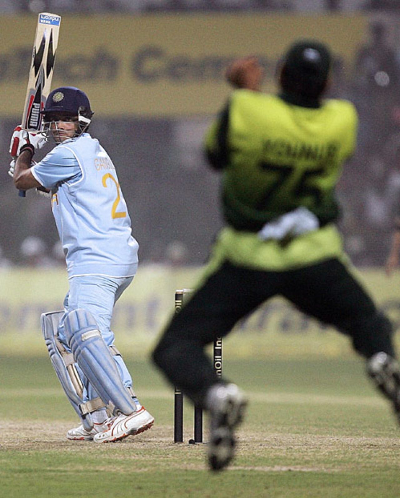 Sourav Ganguly edges to Younis Khan at slips, India v Pakistan, 4th ODI, Gwalior, November 15, 2007