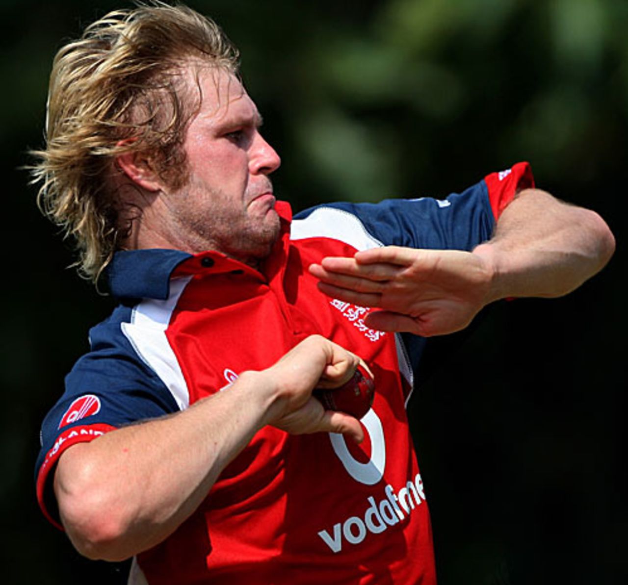 Matthew Hoggard winds up in the nets, Colombo, November 18, 2007