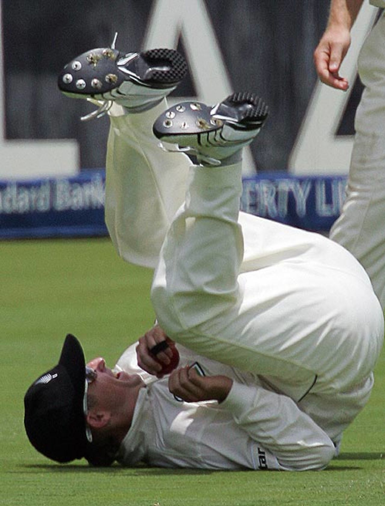 Michael Papps holds on to the catch to dismiss Dale Steyn, South Africa v New Zealand, 2nd Test, Centurion, 3rd day, November 18, 2007