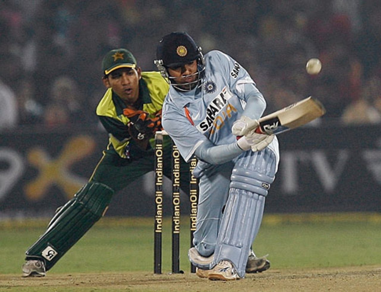 Rohit Sharma scoops the ball to leg side, India v Pakistan, 5th ODI, Jaipur, November 18, 2007