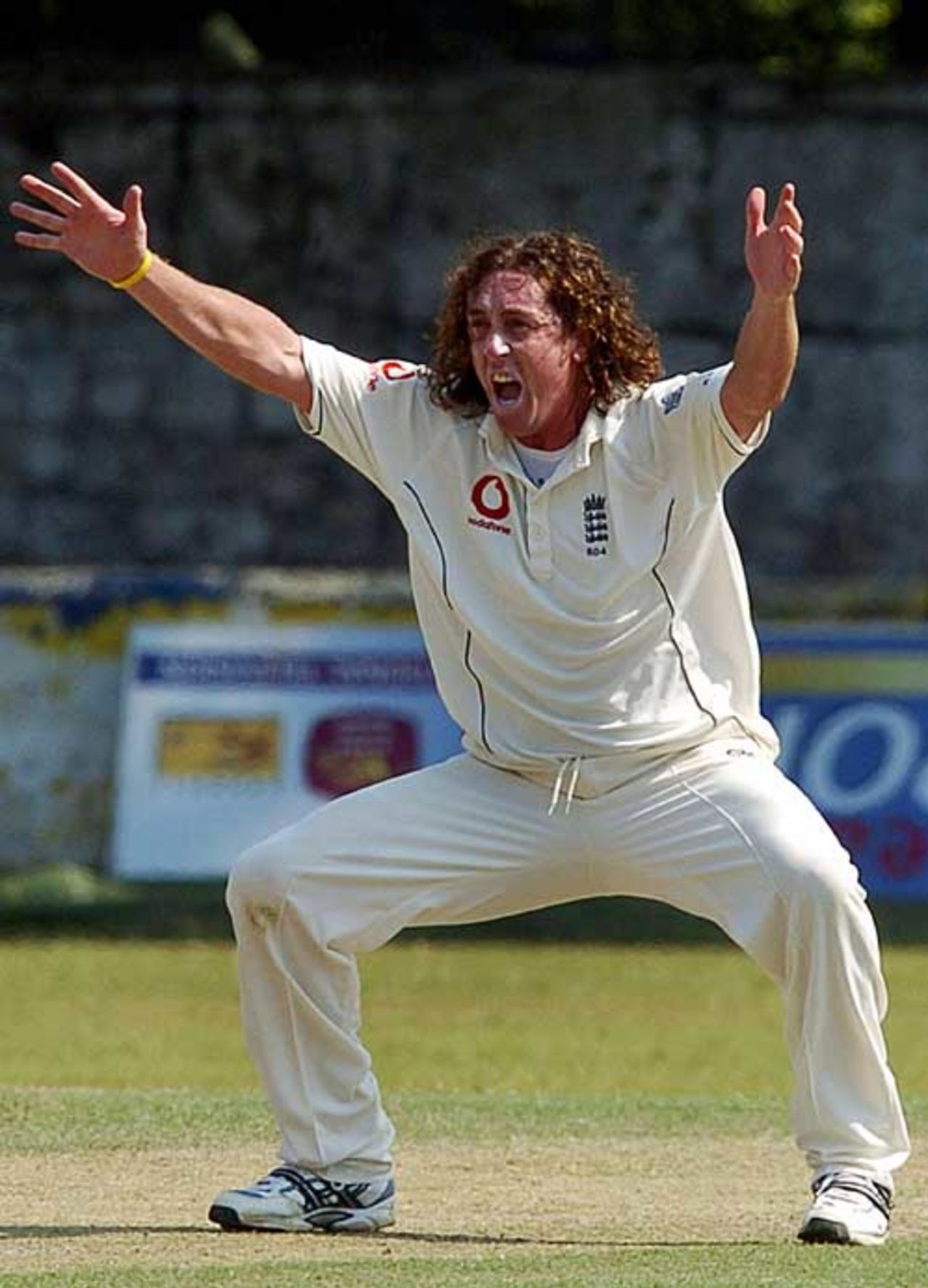 Ryan Sidebottom belts out a strong appeal, Sri Lanka Cricket Board President's XI v England XI, Colombo, November 20, 2007