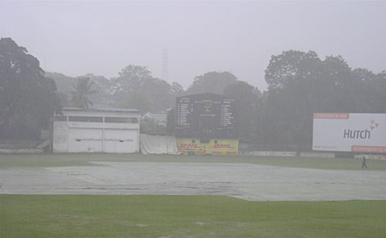 A very damp Colombo Cricket Club Ground, Sri Lanka Cricket Board President's XI v England XI, Colombo, November 20, 2007