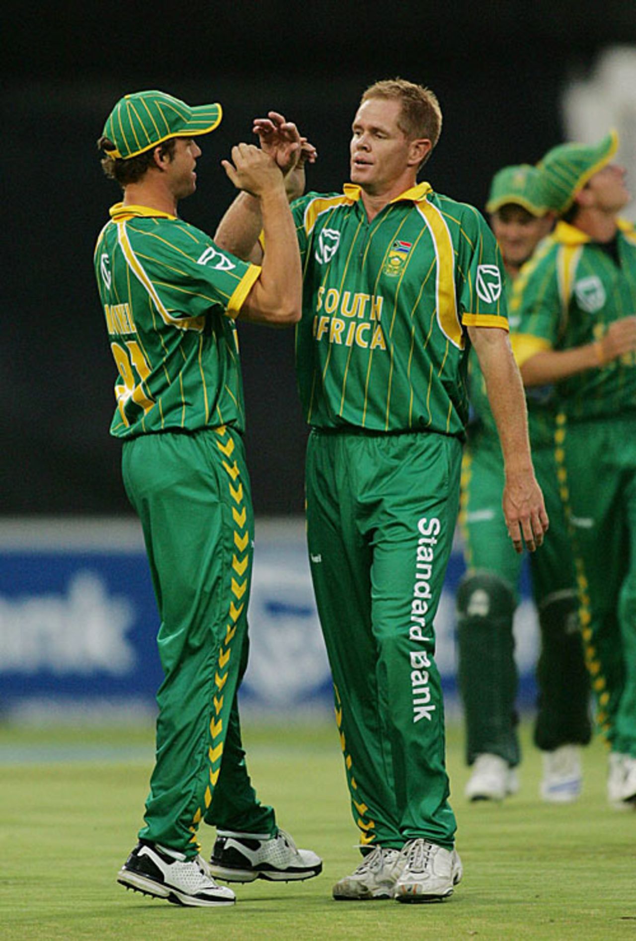 Shaun Pollock celebrates one of his three wickets, South Africa v New Zealand, Twenty20 International, Johannesburg, November 23, 2007
