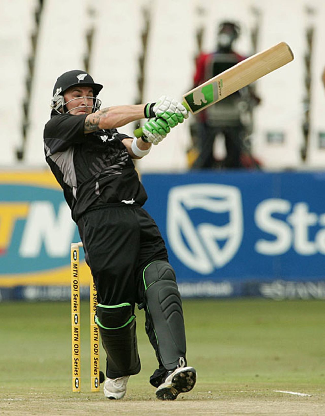 Brendon McCullum rocks back to pull, South Africa v New Zealand, 1st ODI, Durban, November 25, 2007