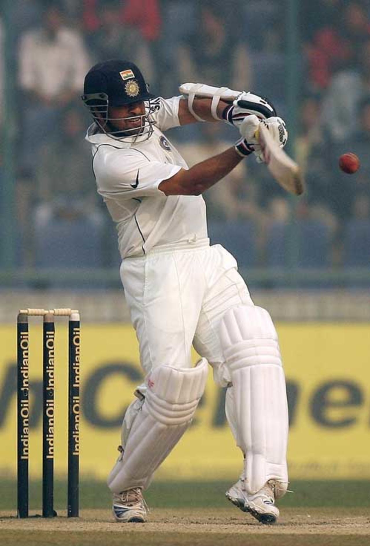 Sachin Tendulkar pulls on way to his unbeaten 56, India v Pakistan, 1st Test, Delhi, 5th day, November 26, 2007