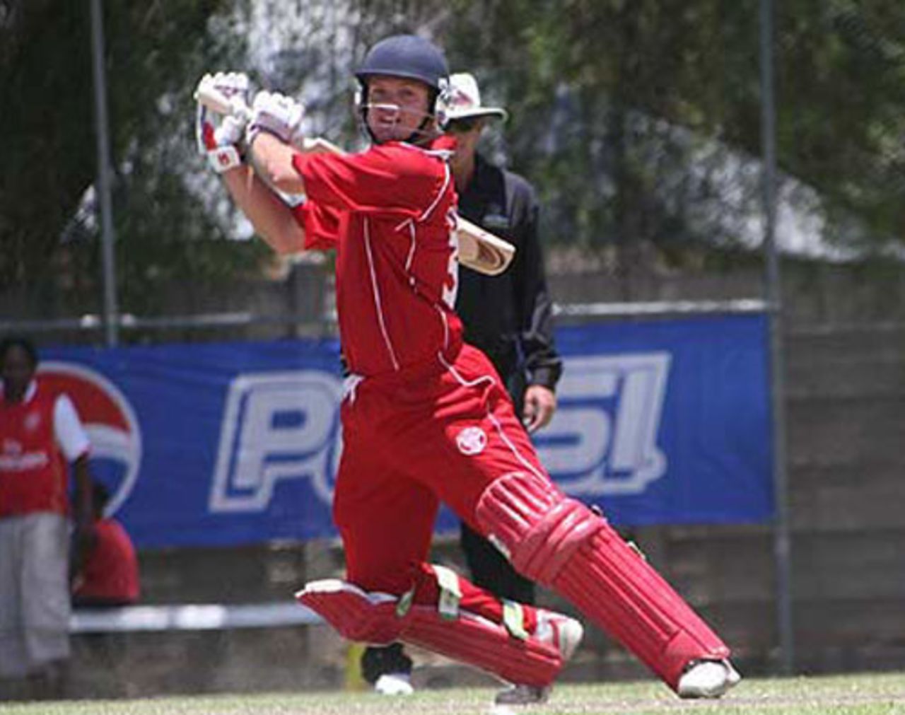 Freddie Klokker cuts hard, Denmark v UAE, World Cricket League Division Two, Windhoek, November 25, 2007