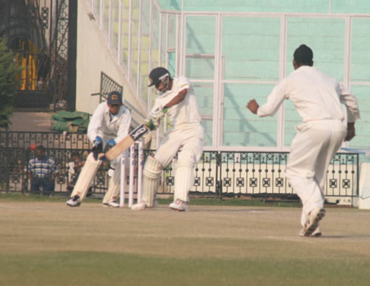 Mohammad Kaif cuts on his way to 71, Punjab v Uttar Pradesh, Ranji Trophy Super League, Group B, 3rd round, 4th day, Mohali, November 26, 2007