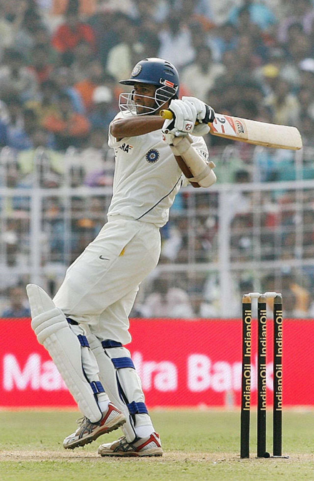 Wasim Jaffer pulls to the midwicket boundary, India v Pakistan, 2nd Test, Kolkata, 1st day, November 30, 2007