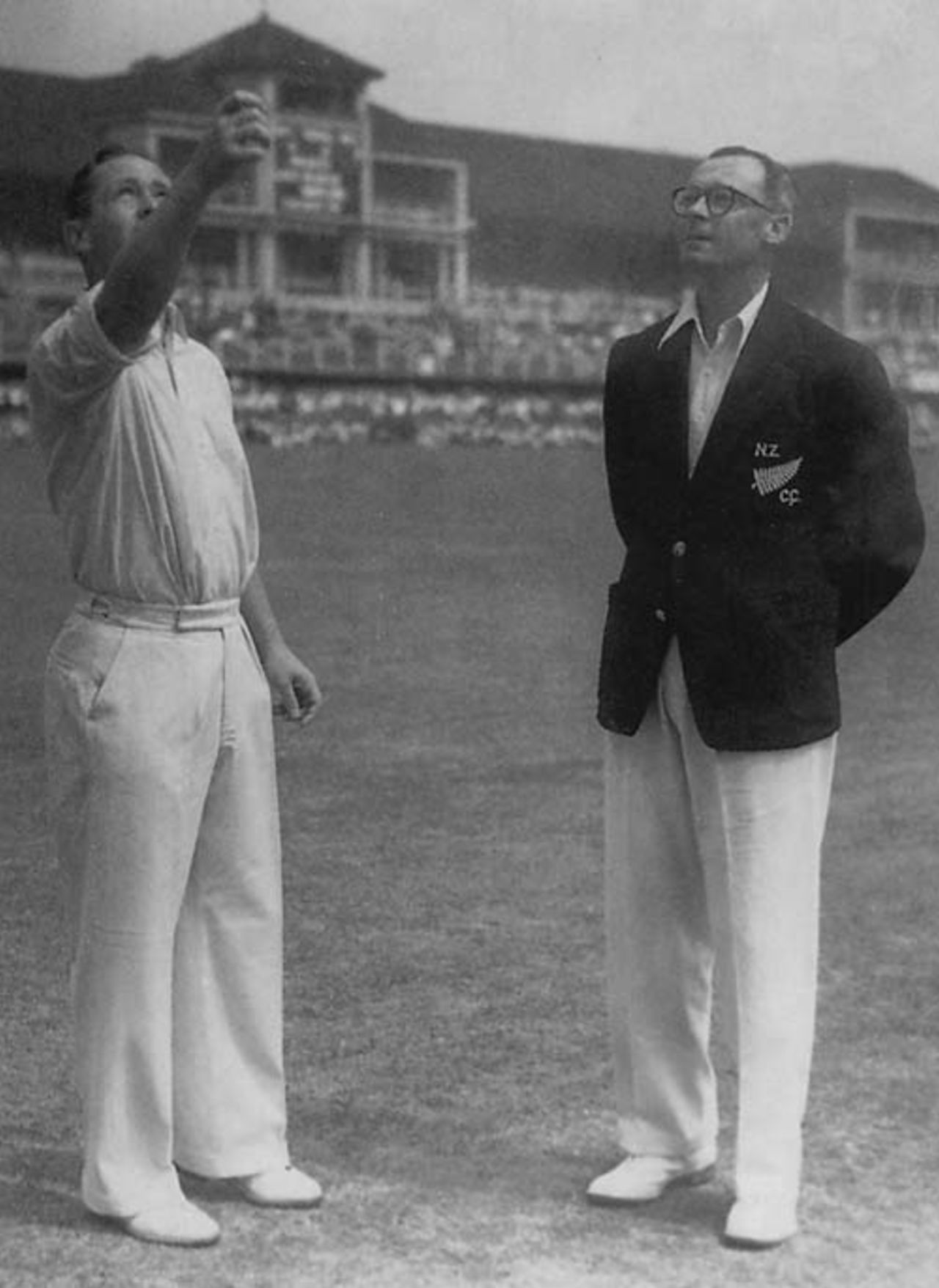 George Mann and Walter Hadlee toss, England v New Zealand, Lord's, June 1949
