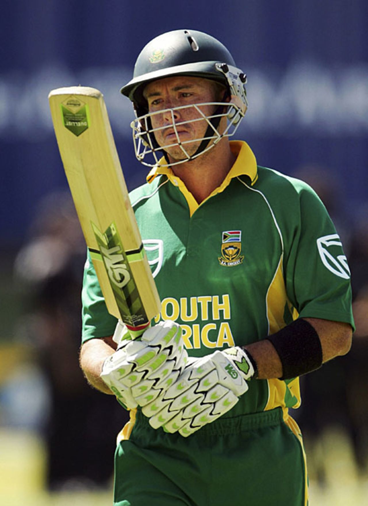 Herschelle Gibbs looks at his bat after edging to Scott Styris at second slip, South Africa v New Zealand, 2nd ODI, Port Elizabeth, November 30, 2007