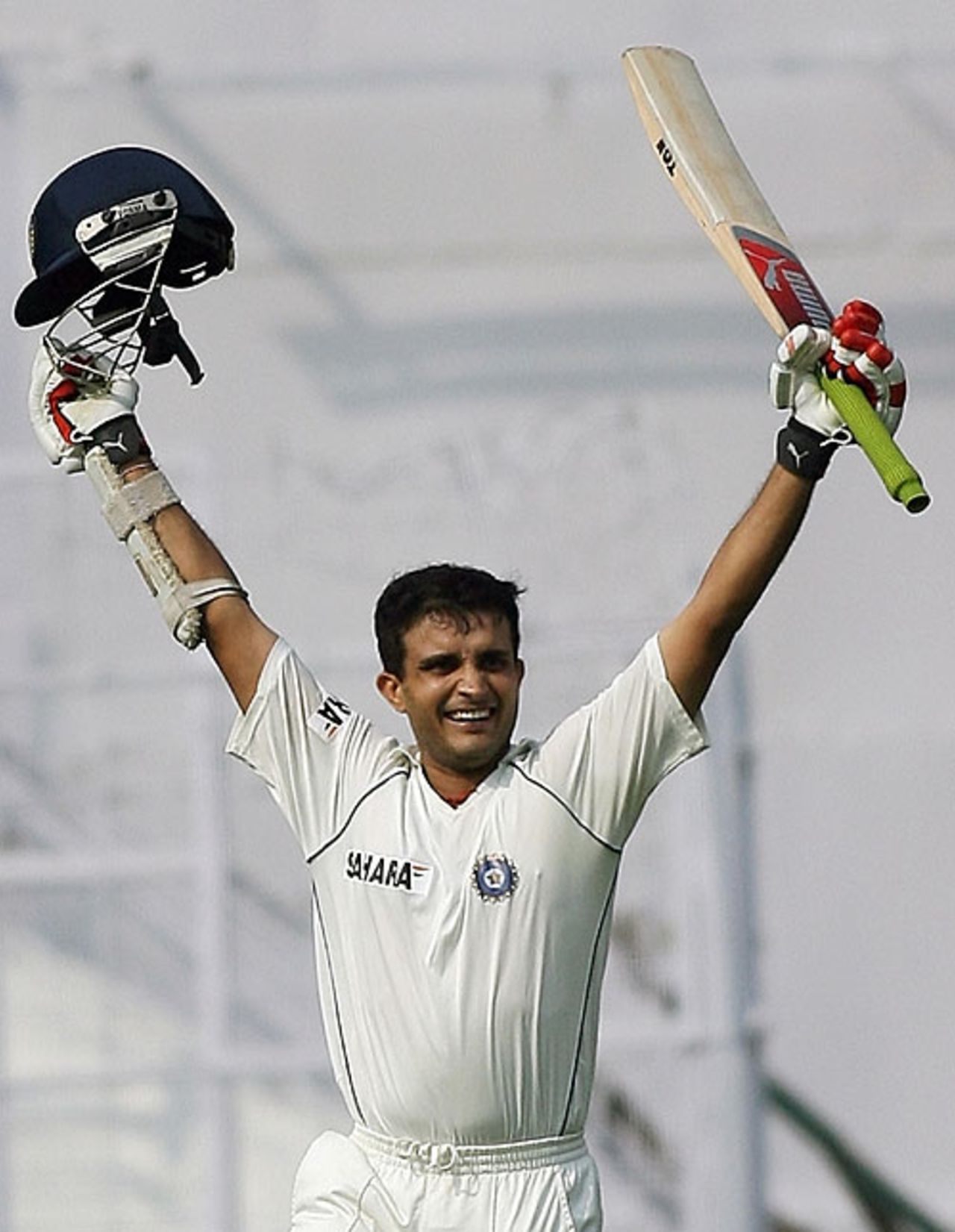 Sourav Ganguly celebrates his hundred, India v Pakistan, 2nd Test, Kolkata, 2nd day, December 1, 2007