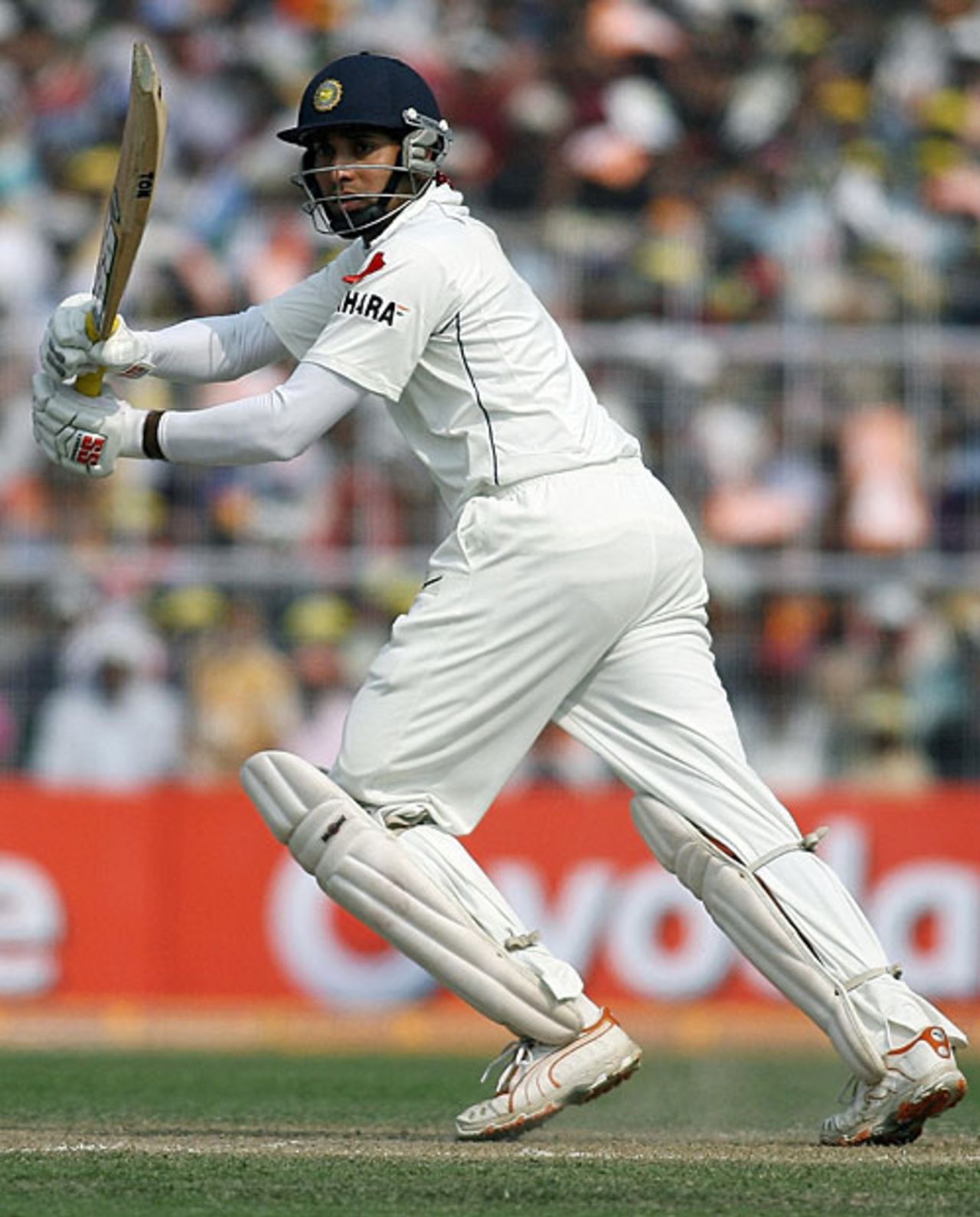 VVS Laxman plays one on the leg side, India v Pakistan, 2nd Test, Kolkata, 2nd day, December 1, 2007