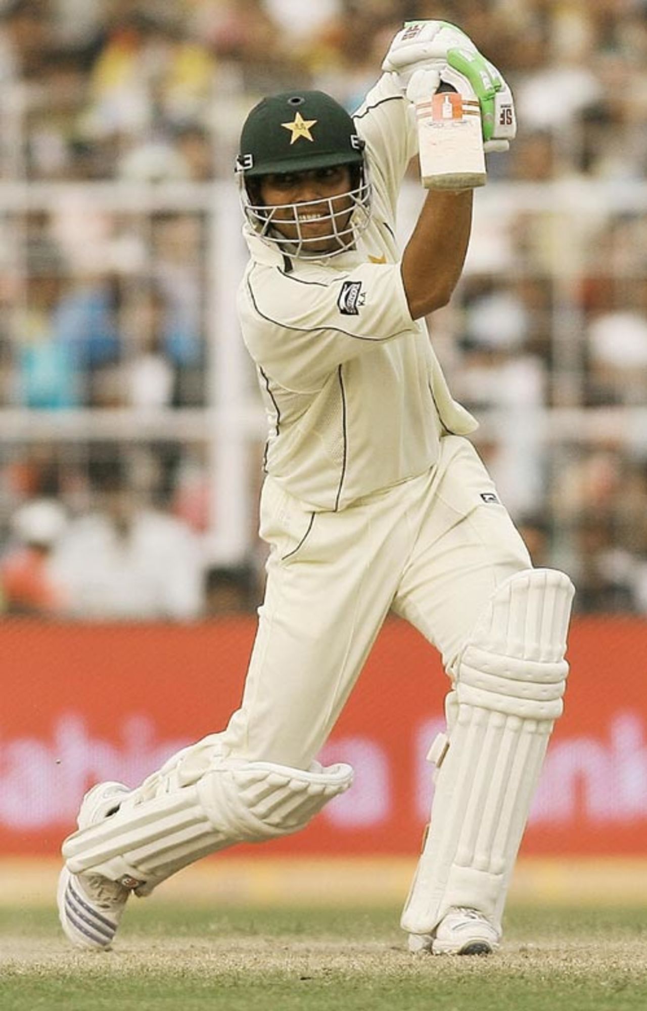 Kamran Akmal drives during his fourth Test century against India, India v Pakistan, 2nd Test, Kolkata, 3rd day, December 2, 2007