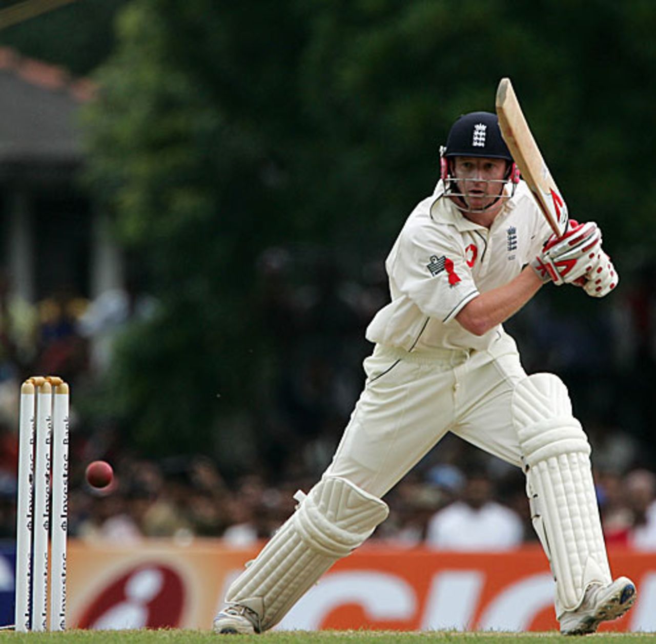 Paul Collingwood forces one through the off side, Sri Lanka v England, 1st Test, Kandy, December 2, 2007