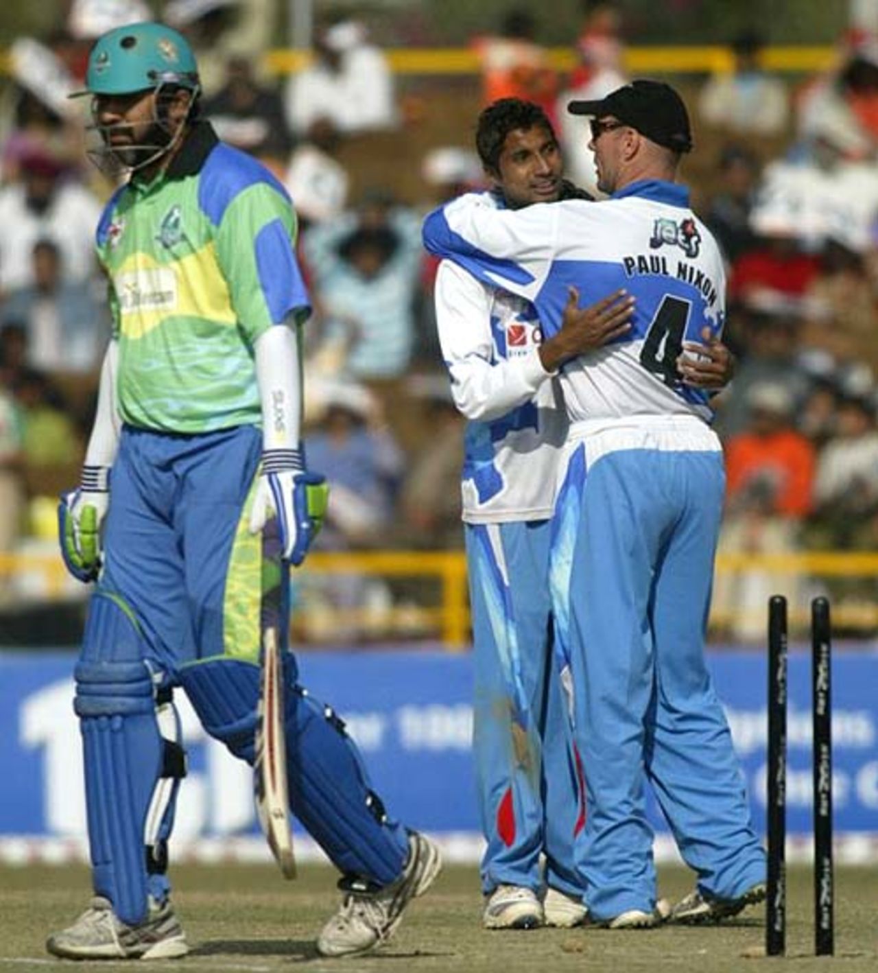 Inzamam-ul-Haq fell to Ali Murtaza, Delhi Jets v Hyderabad Heroes, Indian Cricket League, December 2, 2007