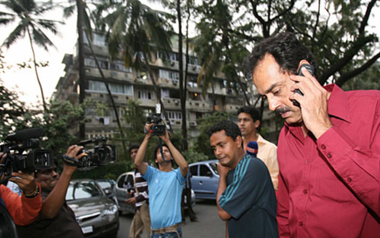 Dilip Vengsarkar is photographed outside the Wankhede Stadium, Mumbai, December 4, 2007