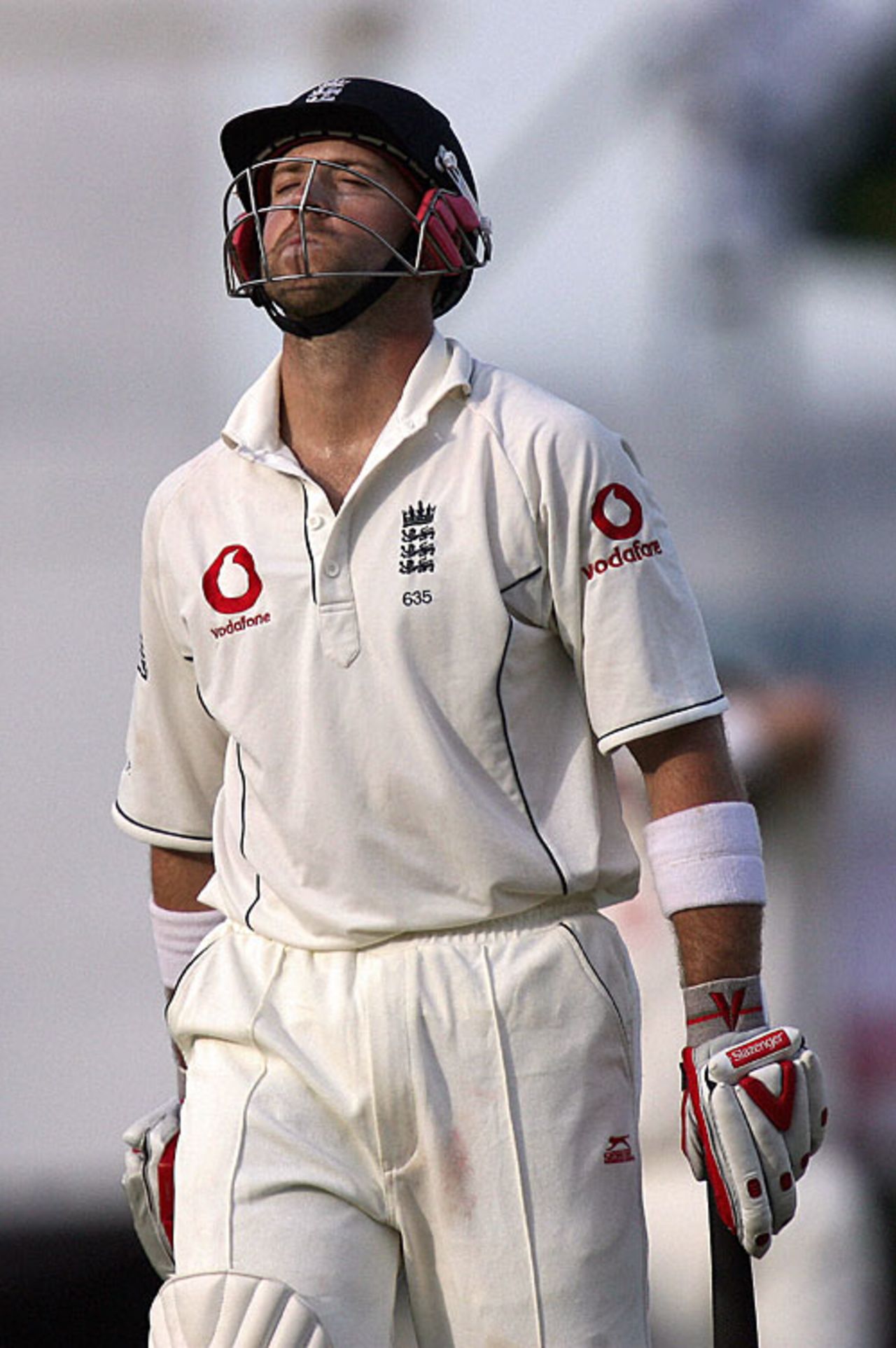 Matt Prior walks back after being bowled for 63, Sri Lanka v England, 1st Test, Kandy, December 5, 2007