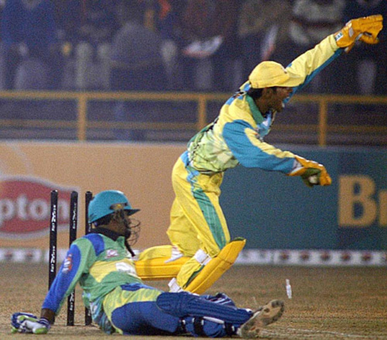 Ambati Rayudu was stumped off Dinesh Mongia for 22, Chandigarh Lions v Hyderabad Heroes, 7th match, Indian Cricket League, Panchkula, December 5, 2007