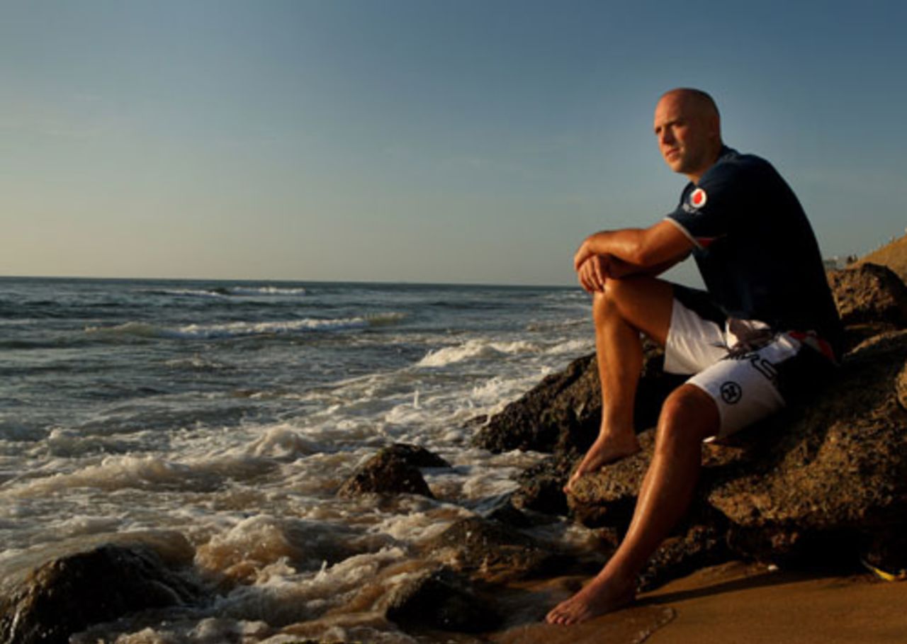 Matt Prior takes in the Colombo sea front, December 6, 2007 