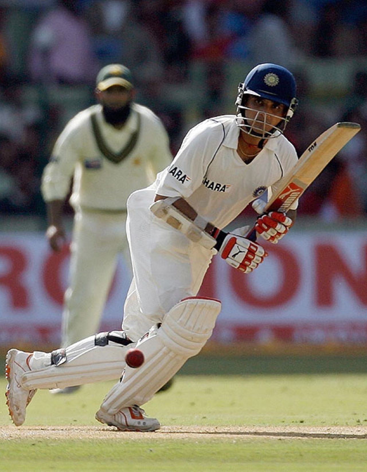 Sourav Ganguly worked his way to a 15th Test hundred, India v Pakistan, 3rd Test, Bangalore, 1st day, December 8, 2007