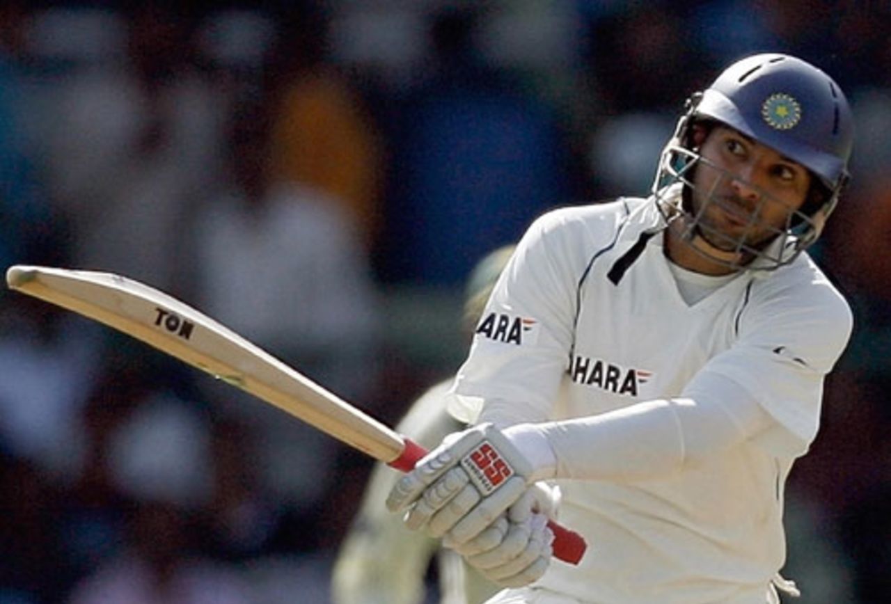 Yuvraj Singh was in sublime form as he made 169 in his first Test in 17 months, India v Pakistan, 3rd Test, Bangalore, 1st day, December 8, 2007