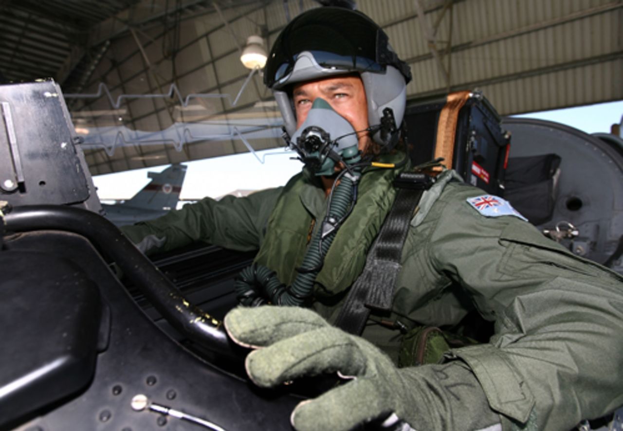 Andrew Symonds is geared up for some flight, Royal Australian Air Force Base Pearce, Bullsbrook, December 10, 2007