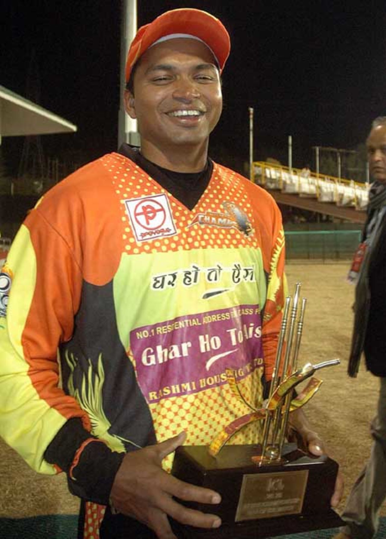 Shreyas Khanolkar of the Mumbai Champs was named Man of the Match, Kolkata Tigers v Mumbai Champs, 13th match, Indian Cricket League, Panchkula, December 10, 2007